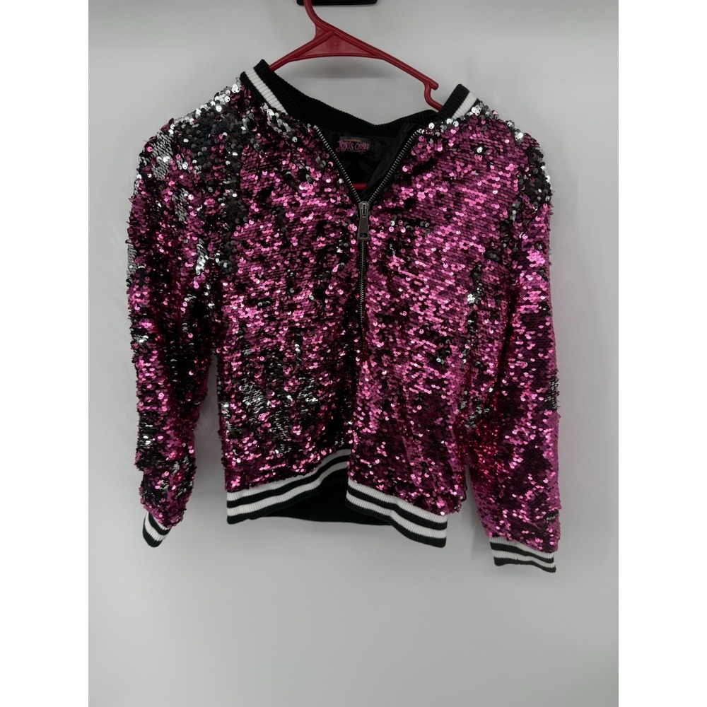 Nickelodeon JoJo Siwa JoJo's Closet Girls Sequin Bomber Jacket Pink Black 10/12